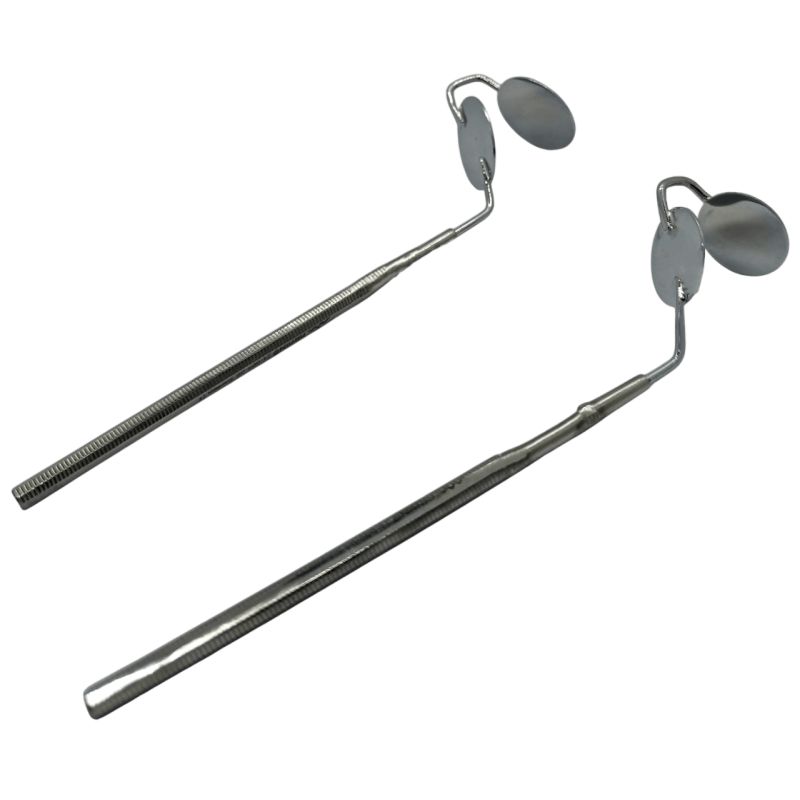 Espejo de níquel doble con mango (chico y grande)