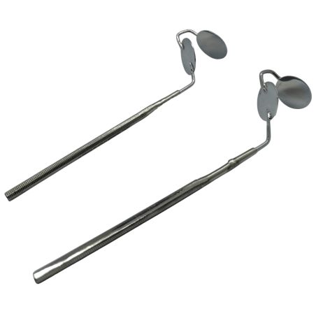 Espejo de níquel doble con mango (chico y grande)